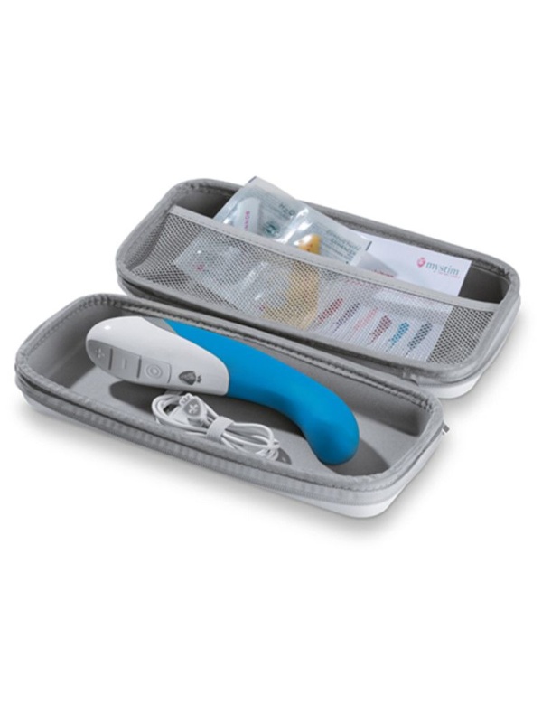 Голубой вибратор Mystim Al Punto - 25 см.