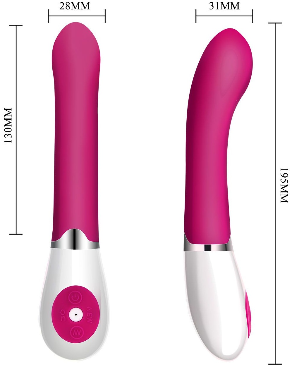 Розовый вибратор Daniel - 19,5 см.