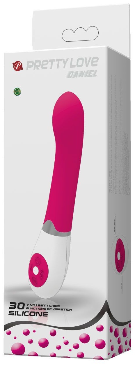 Розовый вибратор Daniel - 19,5 см.