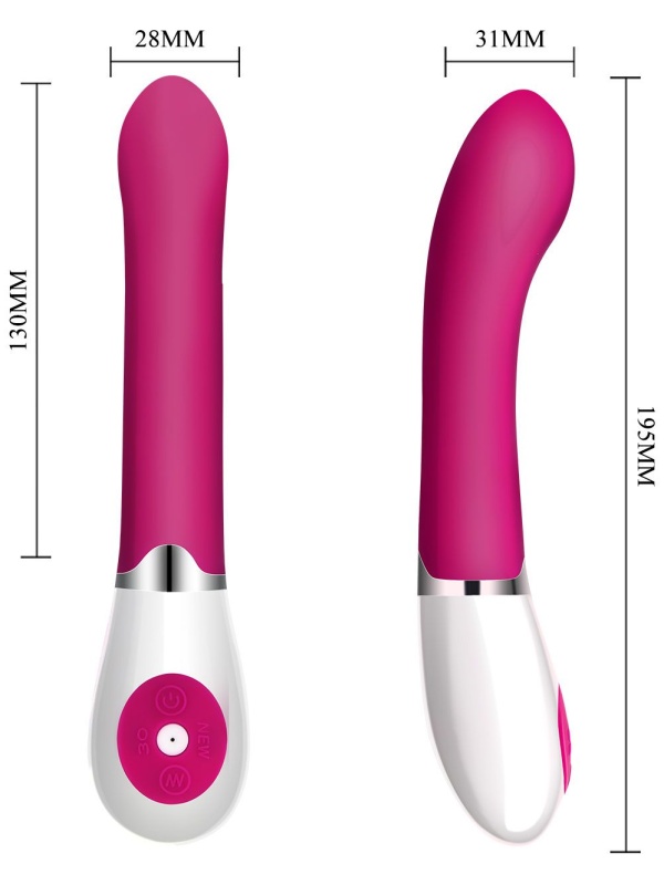 Розовый вибратор Daniel - 19,5 см.