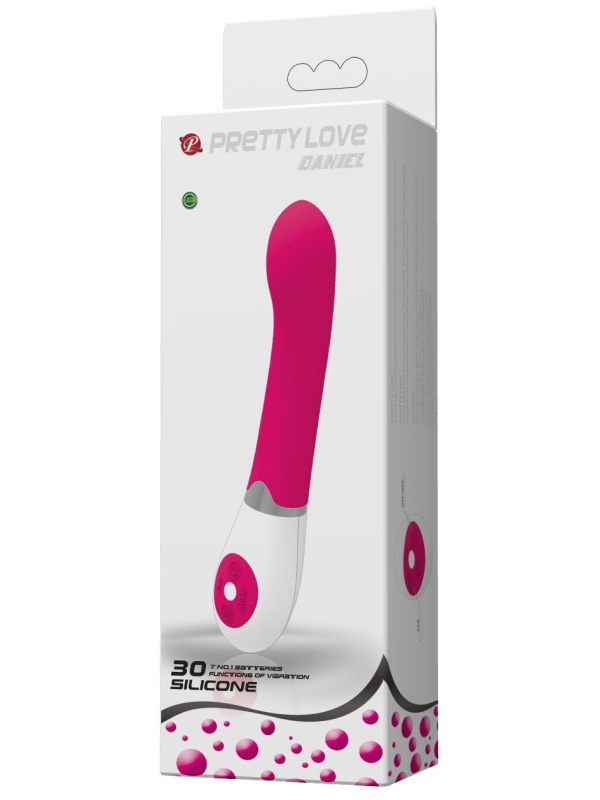 Розовый вибратор Daniel - 19,5 см.
