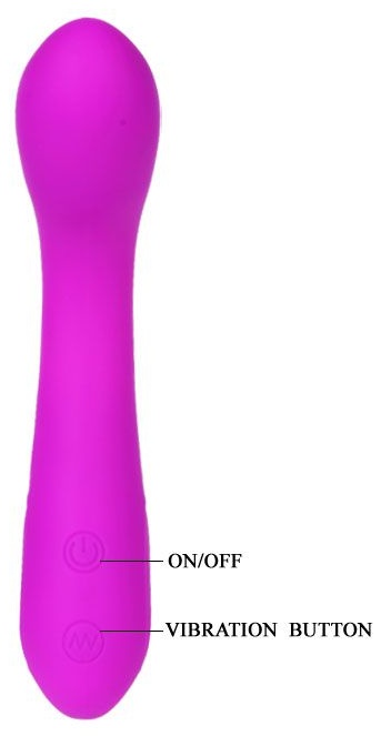 Лиловый изогнутый вибратор Tony - 17 см.