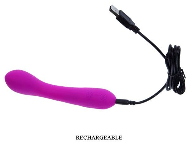 Лиловый изогнутый вибратор Tony - 17 см.