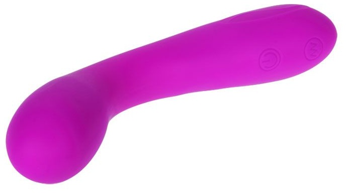 Лиловый изогнутый вибратор Tony - 17 см.