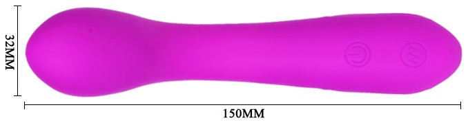 Лиловый изогнутый вибратор Tony - 17 см.