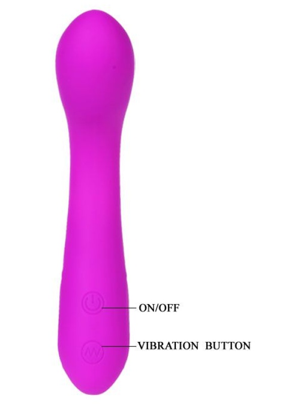 Лиловый изогнутый вибратор Tony - 17 см.