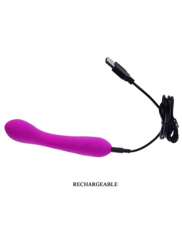 Лиловый изогнутый вибратор Tony - 17 см.