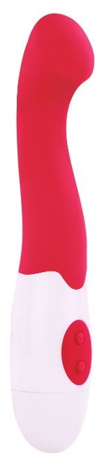 Розовый вибратор Charles с загнутой головкой - 17 см.