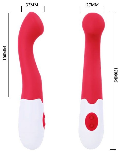 Розовый вибратор Charles с загнутой головкой - 17 см.