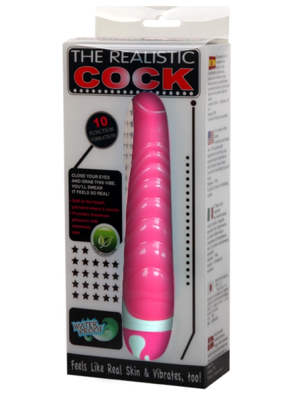 Ребристый розовый вибратор со стимуляцией точки G - 21,8 см.