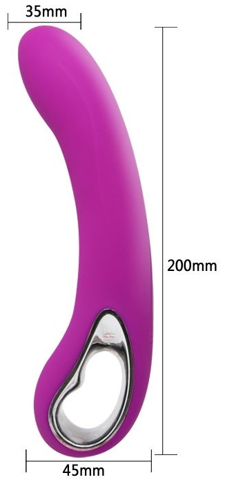 Гладкий лиловый вибратор Alston - 20 см.