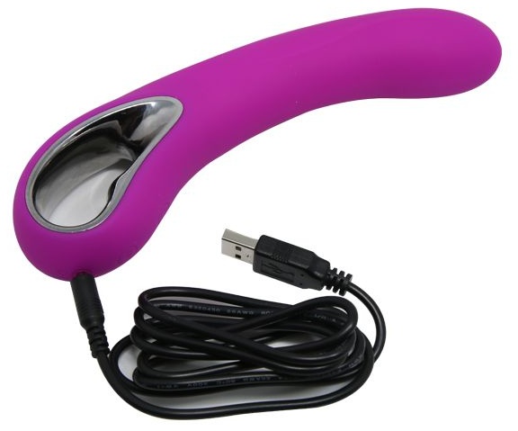 Гладкий лиловый вибратор Alston - 20 см.