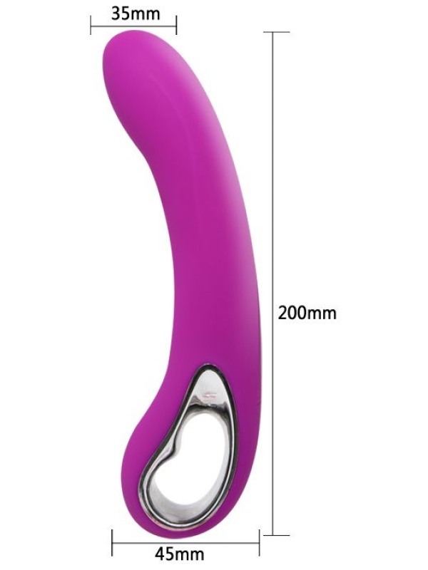 Гладкий лиловый вибратор Alston - 20 см.