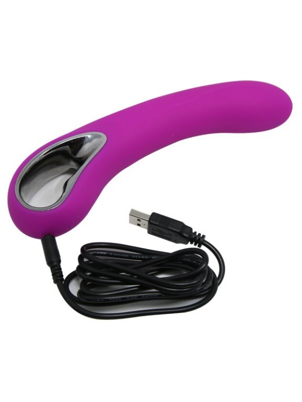 Гладкий лиловый вибратор Alston - 20 см.