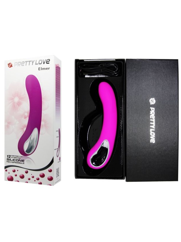 Гладкий лиловый вибратор Alston - 20 см.