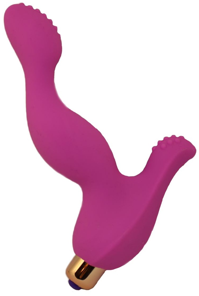 Розовый вибратор для стимуляции точки G и клитора
