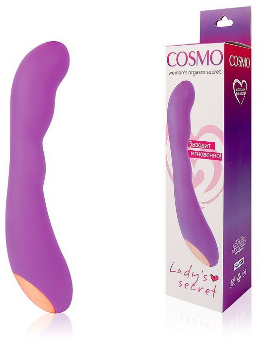 Фиолетовый силиконовый вибромассажер - 22,2 см.