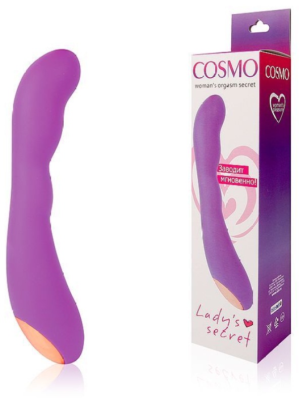 Фиолетовый силиконовый вибромассажер - 22,2 см.