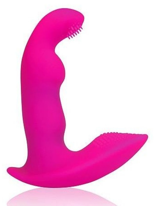 Розовый силиконовый вибромассажер  Cosmo - 9 см.