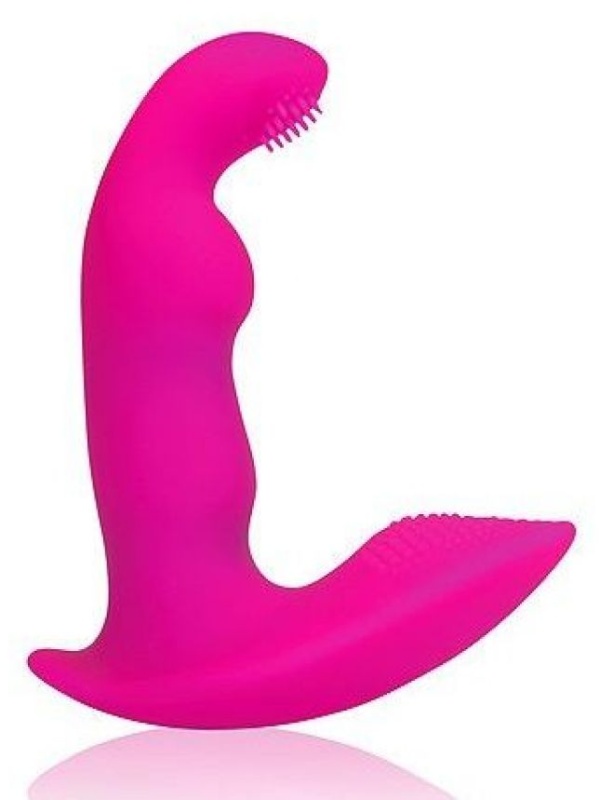 Розовый силиконовый вибромассажер  Cosmo - 9 см.