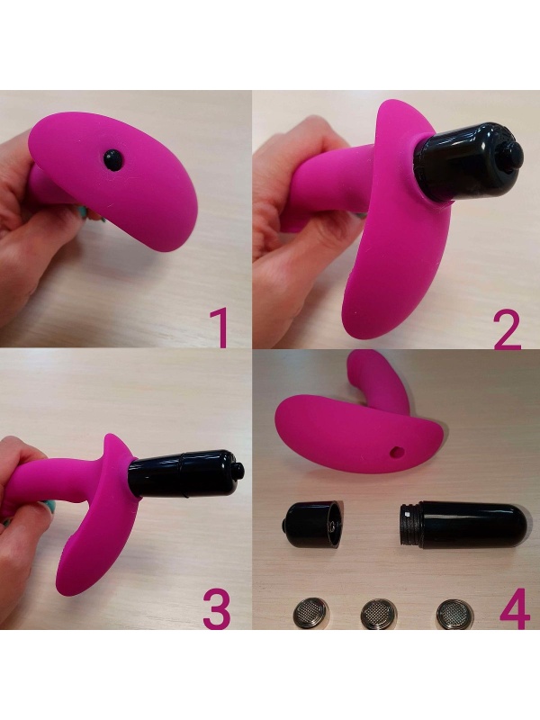 Розовый силиконовый вибромассажер  Cosmo - 9 см.