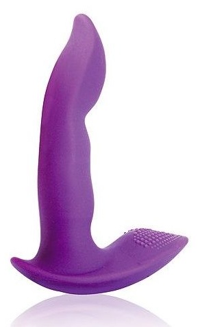 Фиолетовый силиконовый вибромассажер  Cosmo - 9,5 см.