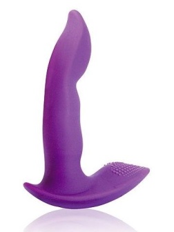 Фиолетовый силиконовый вибромассажер  Cosmo - 9,5 см.