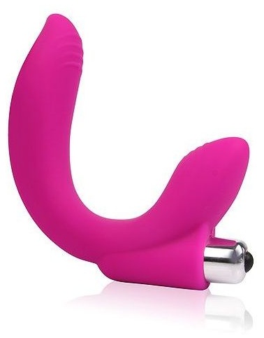 Розовый U-образный вибромассажер Сosmo - 19 см.