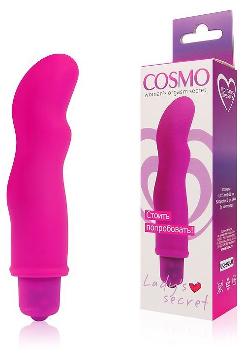 Розовый фантазийный вибромассажер Cosmo - 11,5 см.