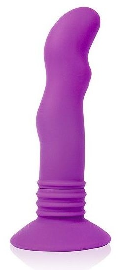 Фиолетовый вибромассажер Cosmo на присоске - 12 см.