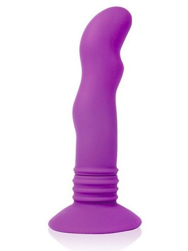 Фиолетовый вибромассажер Cosmo на присоске - 12 см.