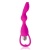 Розовый фантазийный вибратор с колечком-ограничителем - 14 см.