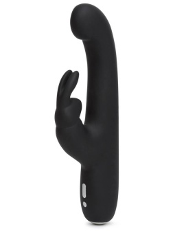 Чёрный вибратор Slimline G-Spot Rechargeable Rabbit Vibrator - 24,1 см.