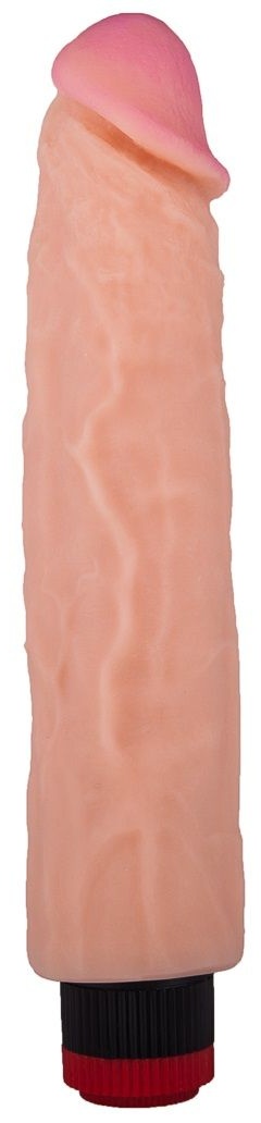 Вибратор-реалистик с розовой головкой - 26,2 см.