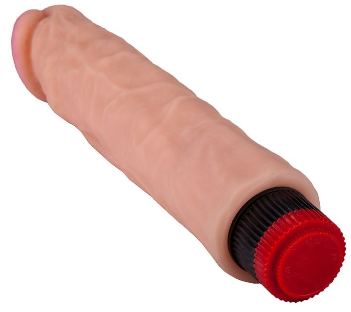 Вибратор-реалистик с розовой головкой - 26,2 см.