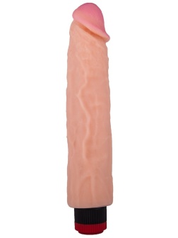 Вибратор-реалистик с розовой головкой - 26,2 см.