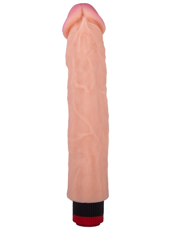 Вибратор-реалистик с розовой головкой - 26,2 см.