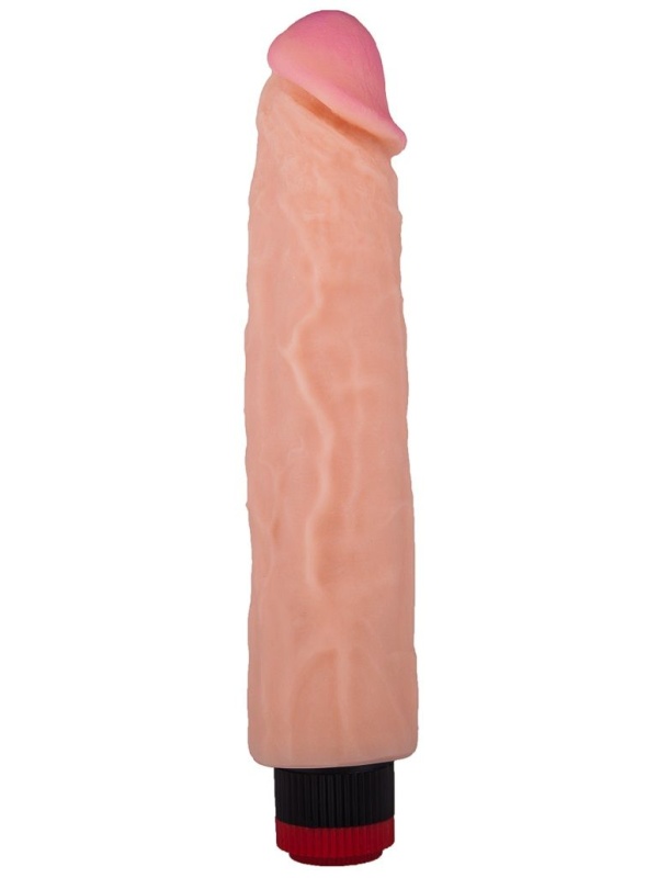 Вибратор-реалистик с розовой головкой - 26,2 см.