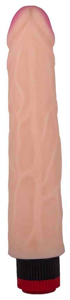 Реалистик с вибрацией и тремя точками с одной из сторон - 24,4 см.