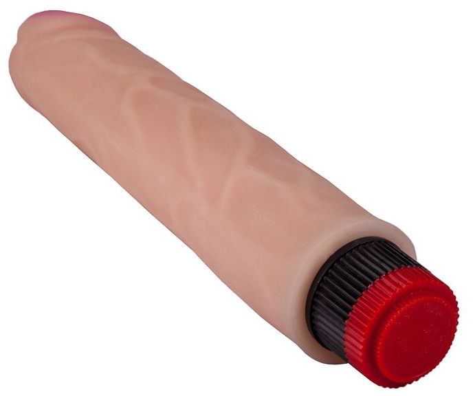 Реалистик с вибрацией и тремя точками с одной из сторон - 24,4 см.