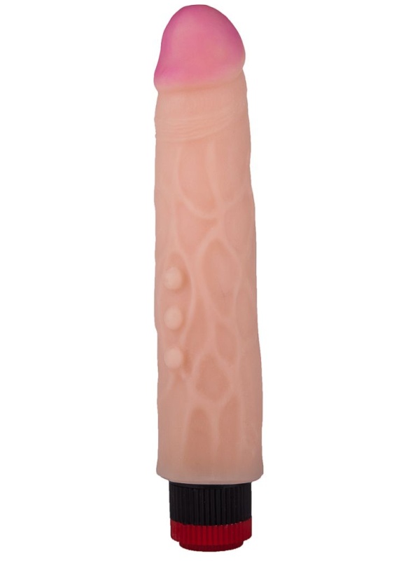 Реалистик с вибрацией и тремя точками с одной из сторон - 24,4 см.