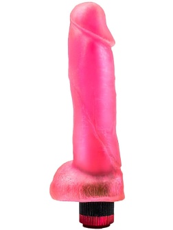 Розовый гелевый вибромассажёр  Конг  - 20,5 см.