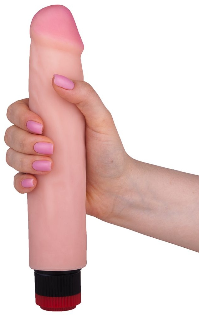 Реалистичный вибромассажер с встроенным пультом - 24,2 см.