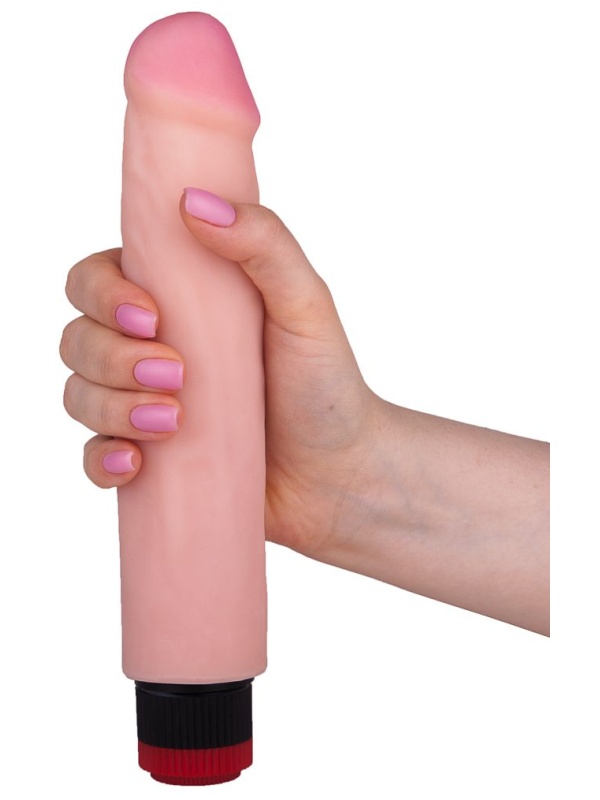 Реалистичный вибромассажер с встроенным пультом - 24,2 см.