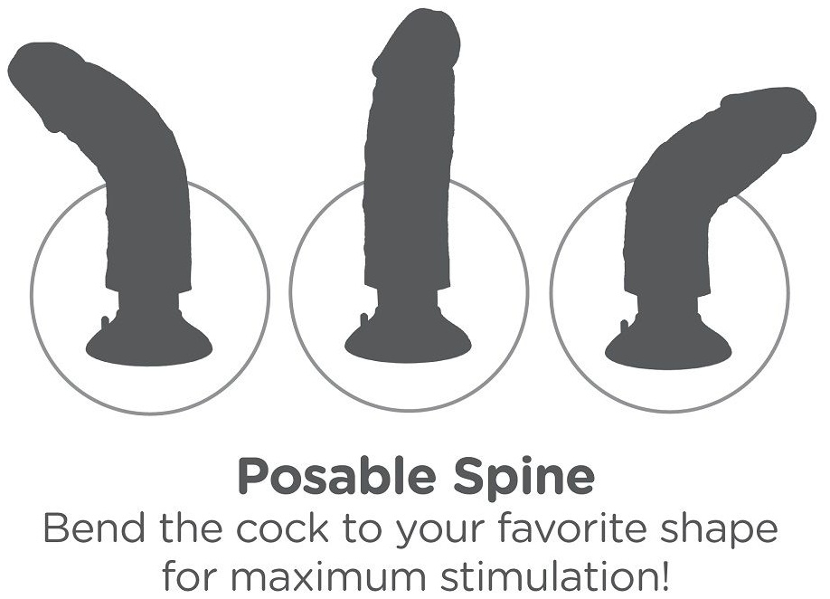 Телесный вибромассажер 10  Vibrating Cock with Balls - 25,4 см.