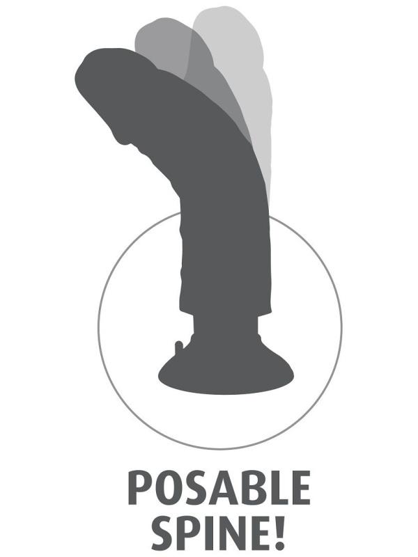 Телесный вибромассажер 10  Vibrating Cock with Balls - 25,4 см.