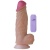 Телесный вибромассажёр-гигант с проводным пультом - 24,5 см.