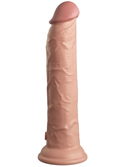 Телесный вибратор-реалистик на присоске 9’’ Vibrating Silicone Dual Density Cock - 24,8 см.