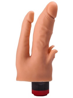 Двойной анально-вагинальный гелевый вибратор - 17 см.