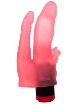 Двойной анально-вагинальный вибромассажёр с лепестками - 17 см.